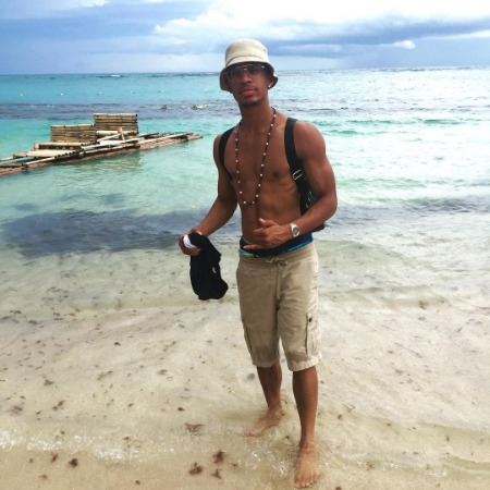 Devion Cromwell enjoying his time at the beach of Jamaica.